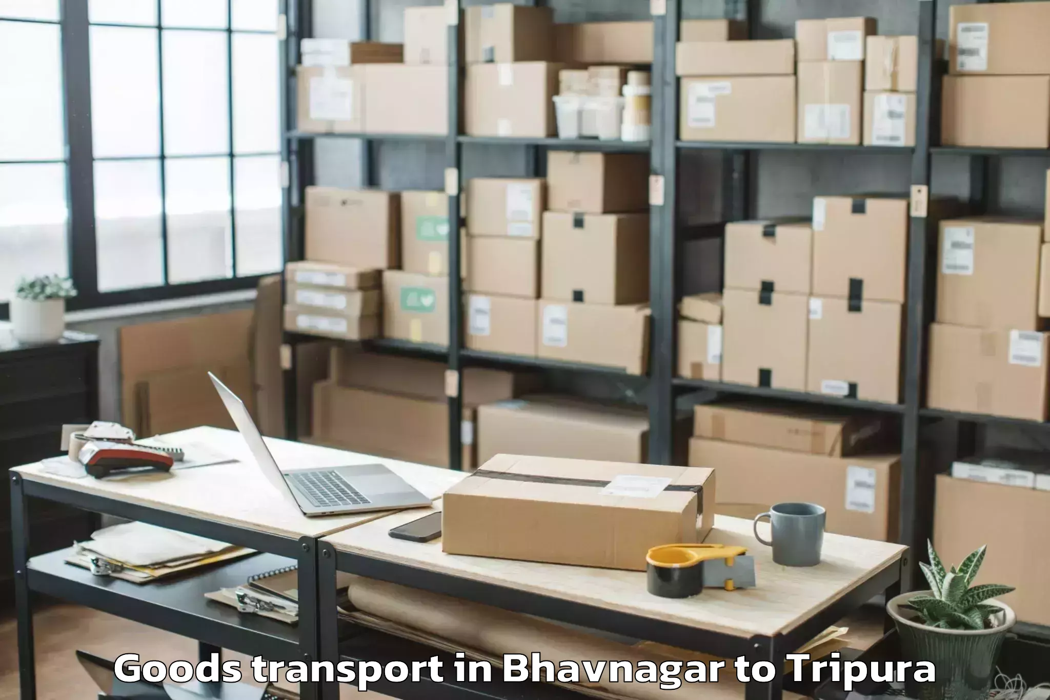 Professional Bhavnagar to Kamalpur Airport Ixq Goods Transport